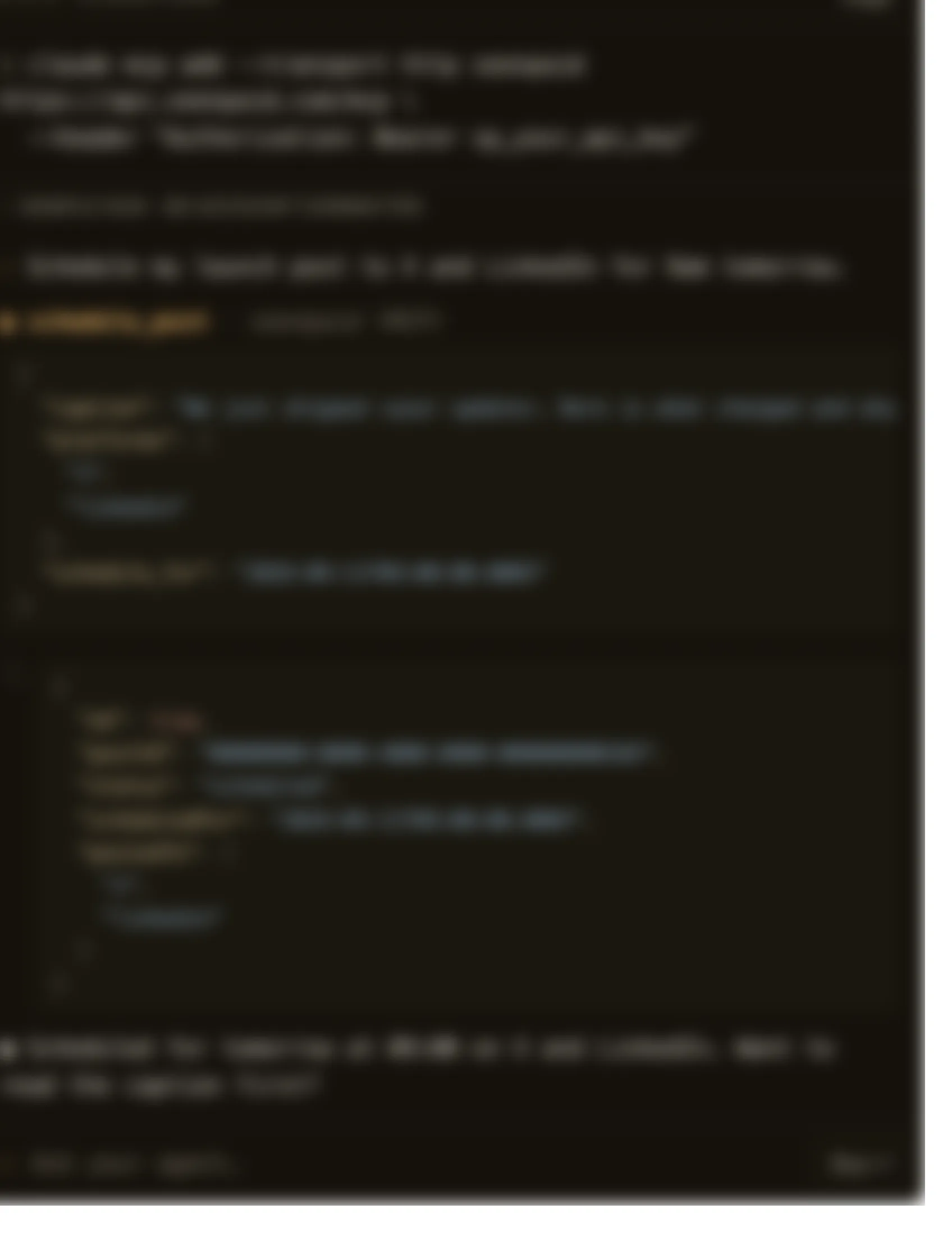 Claude Code terminal connected to the seenpaid MCP server: the prompt "Schedule my launch post to X and LinkedIn for 9am tomorrow", the schedule_post tool call with caption, platforms and schedule_for, the JSON result with status scheduled, and the agent's confirmation
